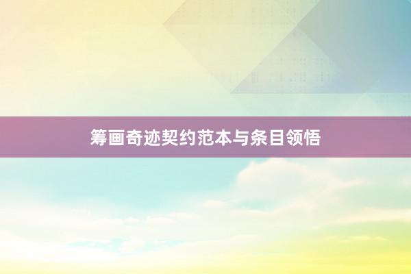 筹画奇迹契约范本与条目领悟